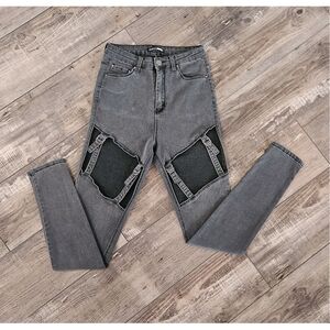FASHION NOVA Black Wash Cut Outs w/ Buckles! Size 7